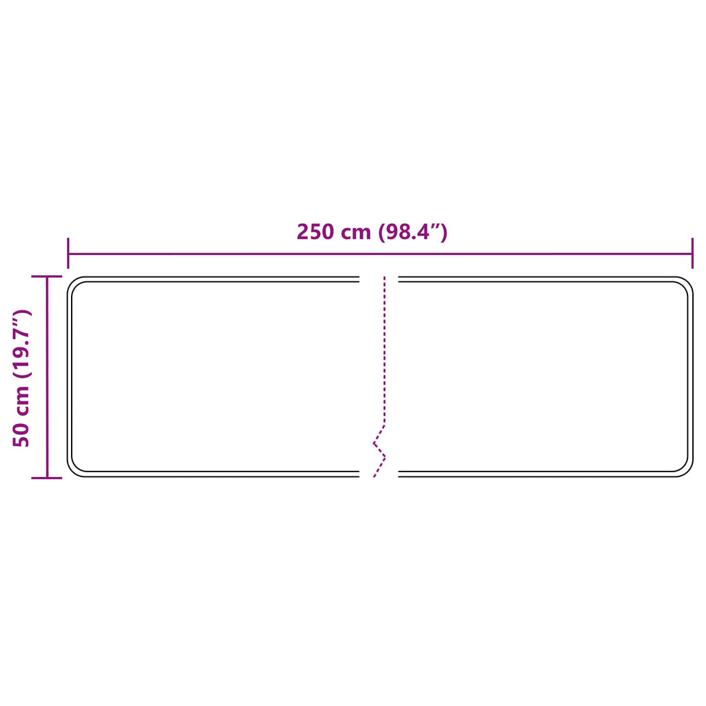 Runner Tappeto MARSA Multicolore 50 x 250 cm Poliestere e PVC