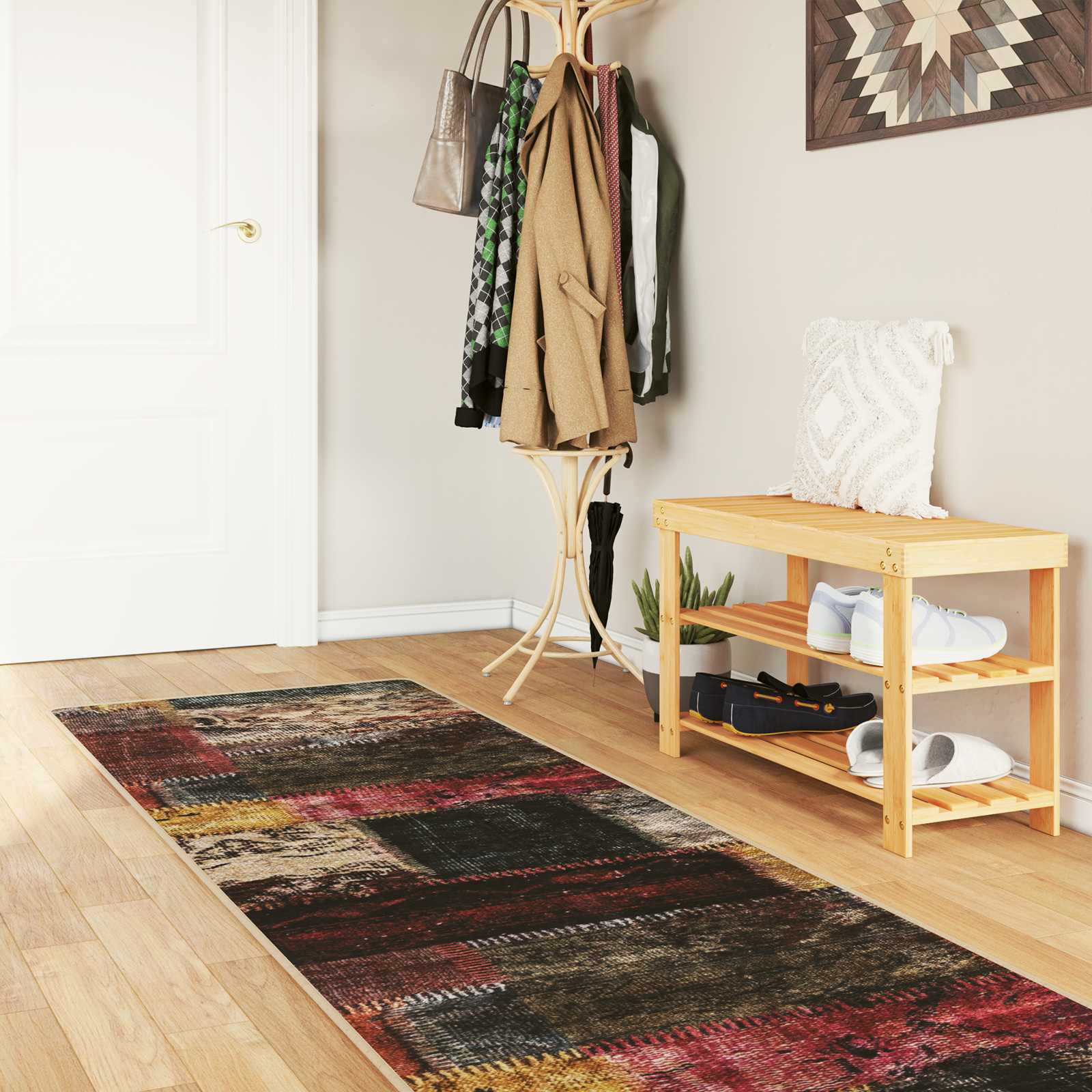 Runner Tappeto MARSA Multicolore 80 x 350 cm Poliestere e PVC