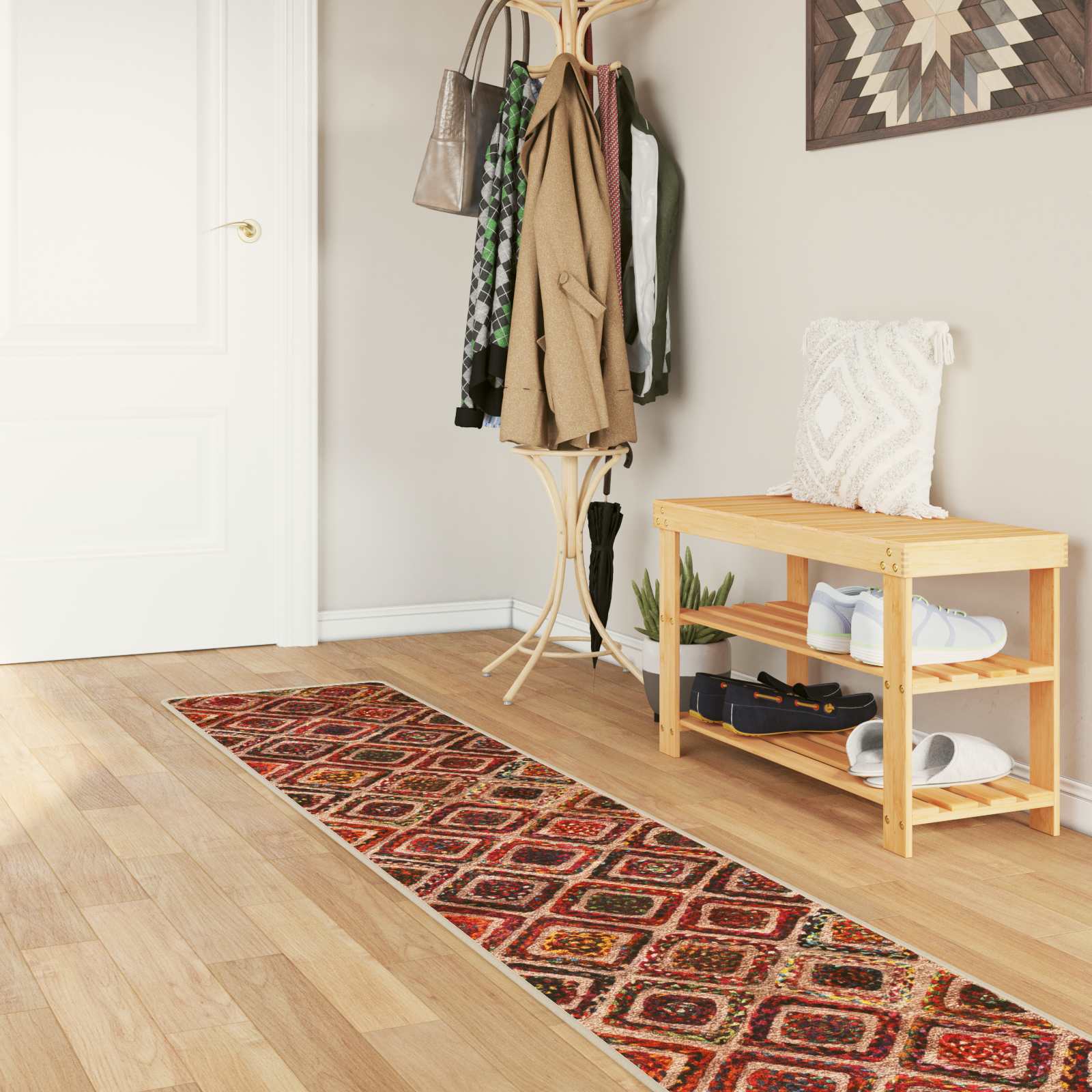 Runner Tappeto MARSA Multicolore 50 x 250 cm Poliestere e PVC