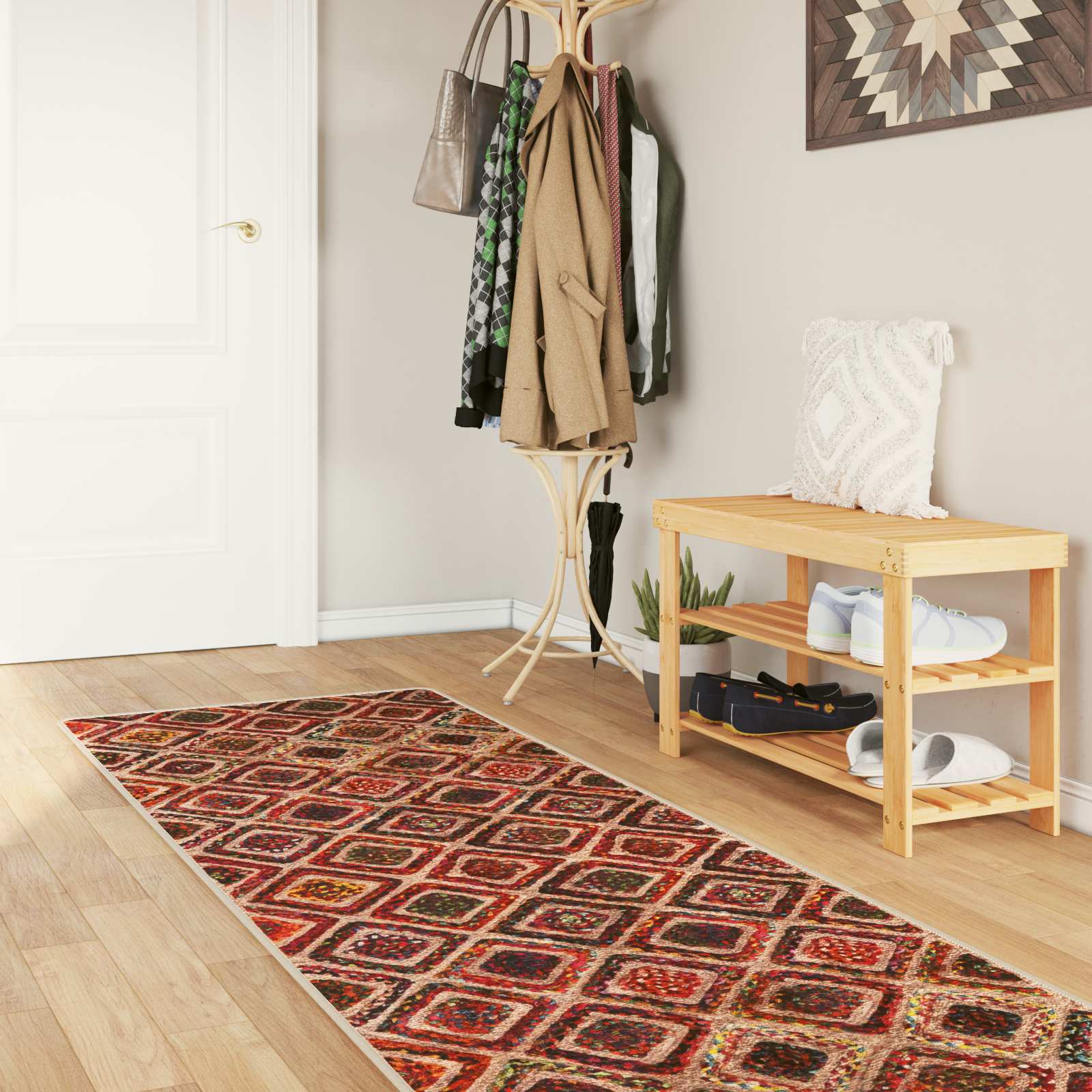Runner Tappeto MARSA Multicolore 80 x 350 cm Poliestere e PVC