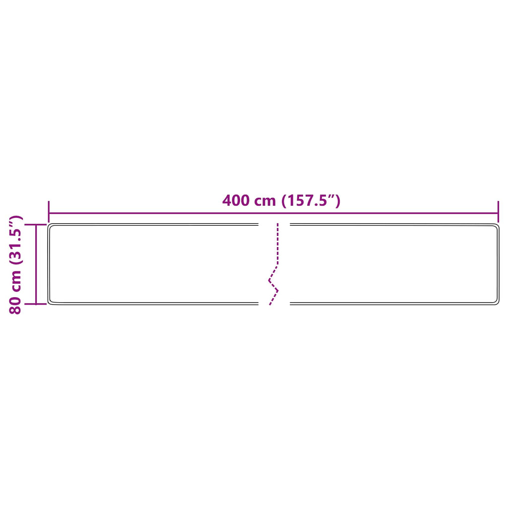 Runner Tappeto MARSA Multicolore 80 x 400 cm Poliestere e PVC