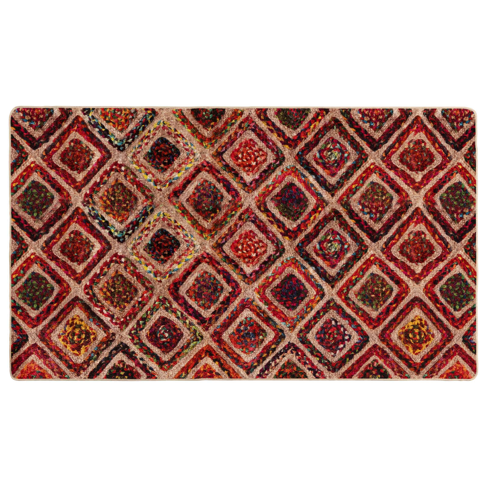 Runner Tappeto MARSA Multicolore 100 x 200 cm Poliestere e PVC