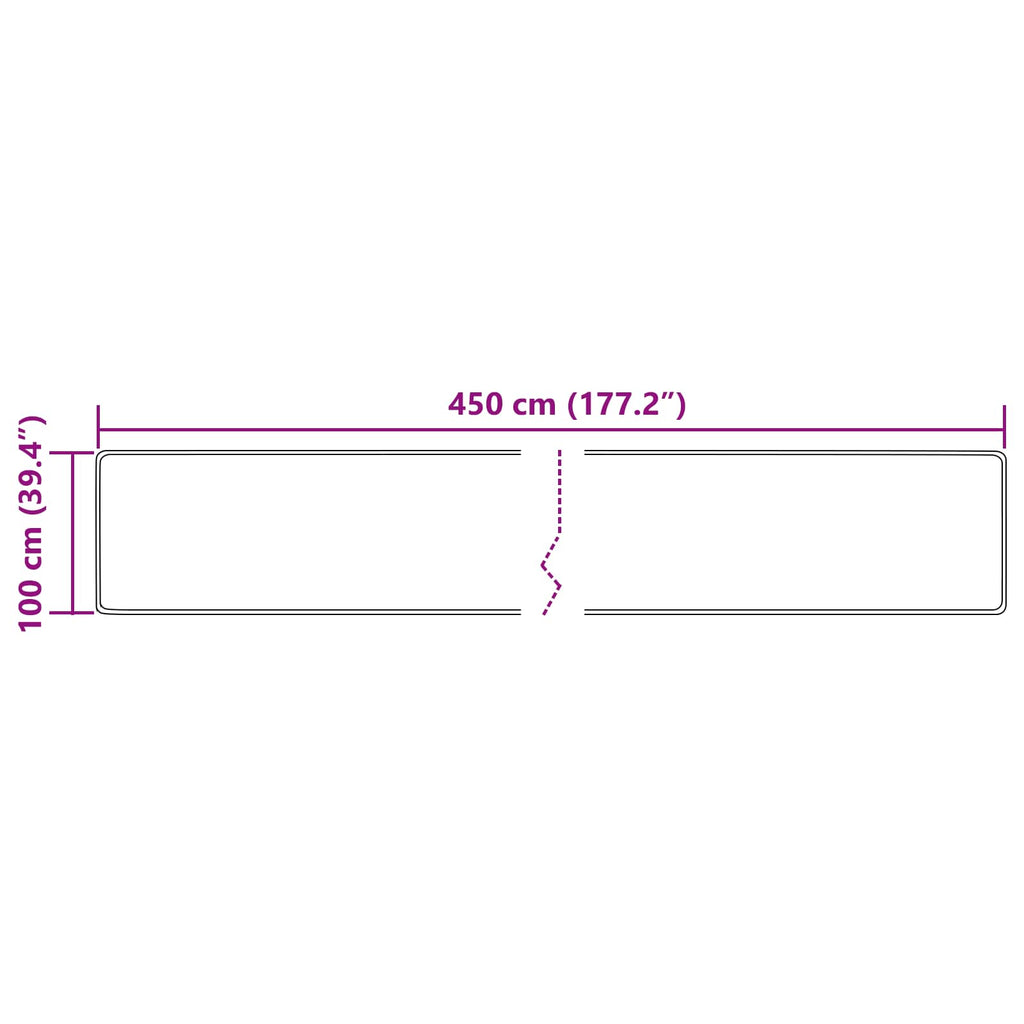 Runner Tappeto MARSA Multicolore 100 x 450 cm Poliestere e PVC