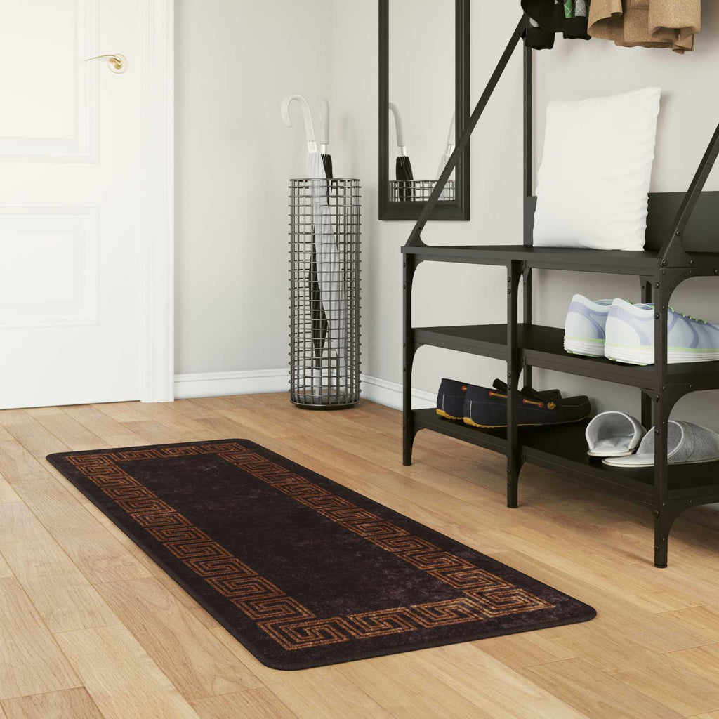 Runner Tappeto MARSA Nero 50 x 150 cm Poliestere e PVC