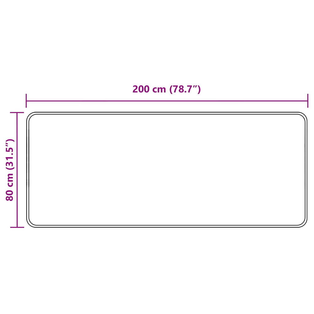Runner Tappeto MARSA Nero 80 x 200 cm Poliestere e PVC