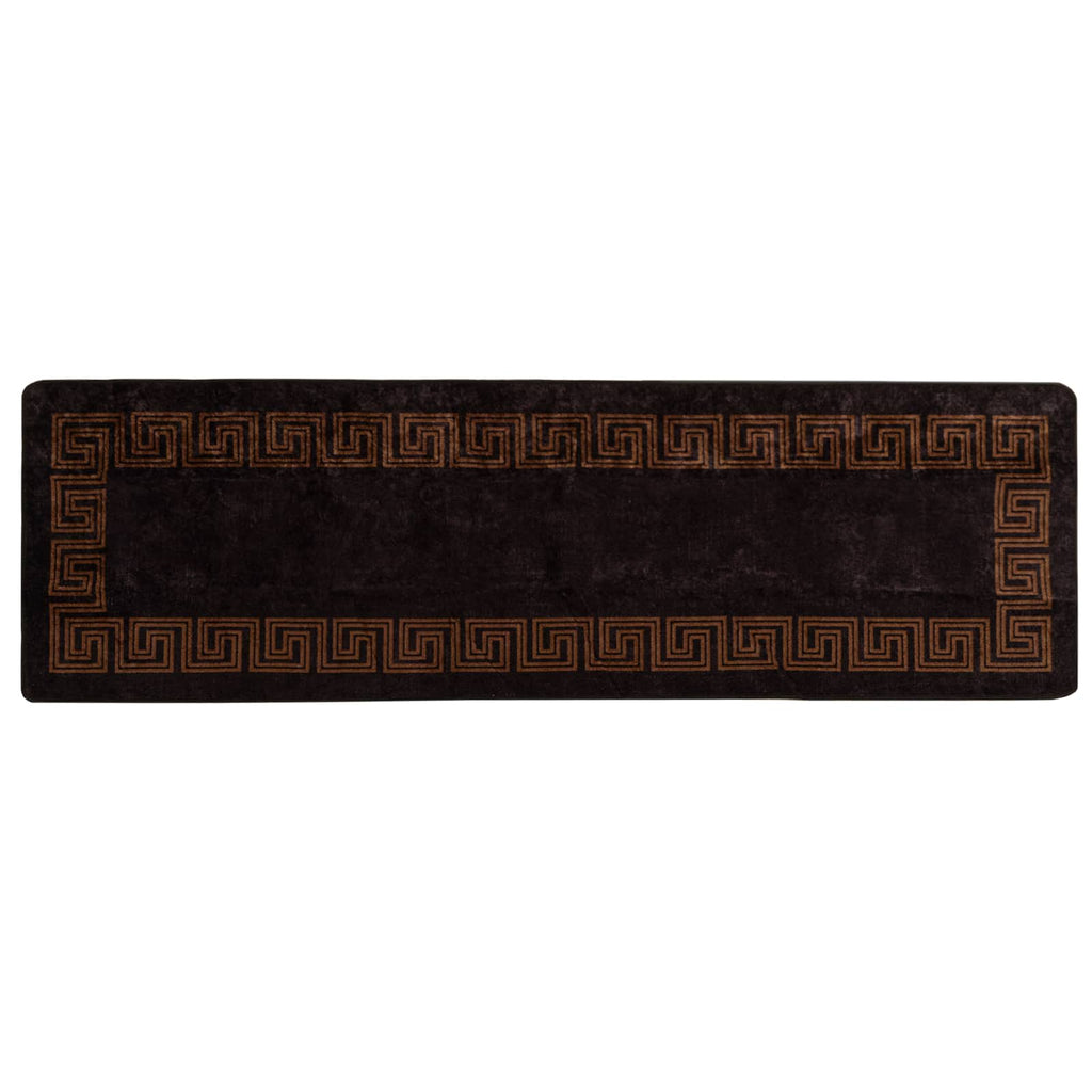 Runner Tappeto MARSA Nero 80 x 250 cm Poliestere e PVC