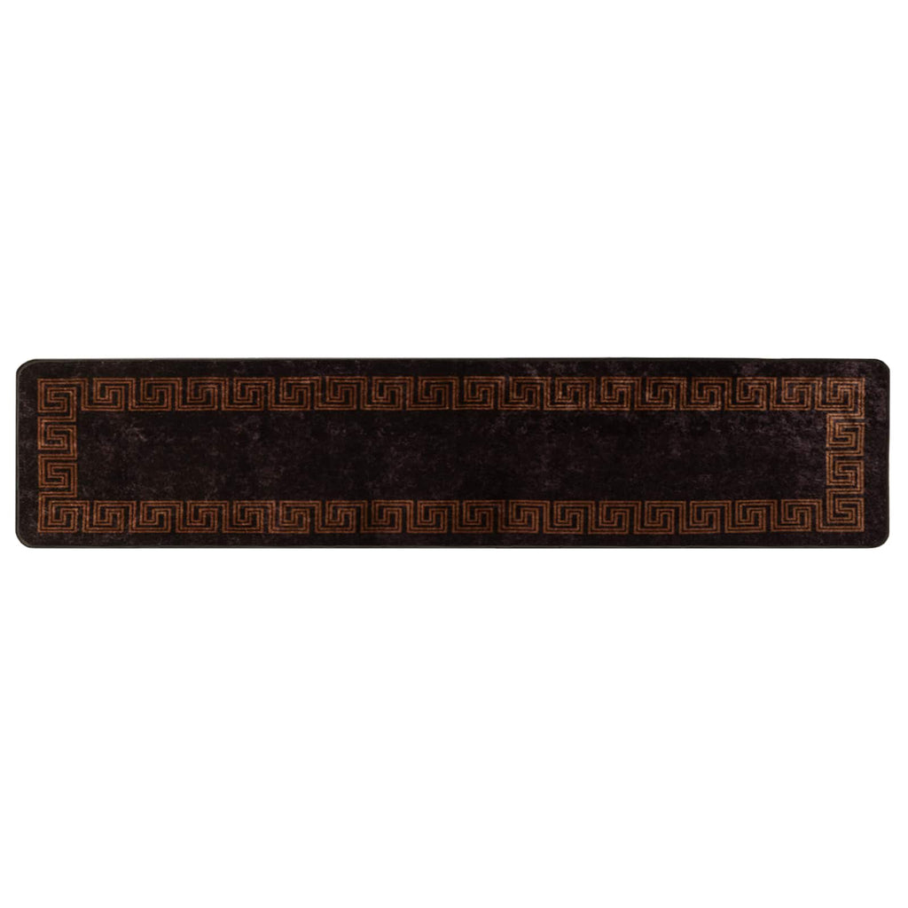 Runner Tappeto MARSA Nero 80 x 400 cm Poliestere e PVC