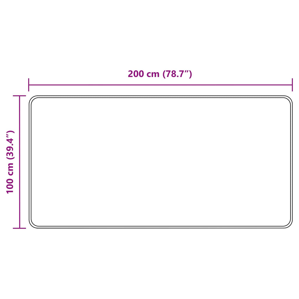 Runner Tappeto MARSA Nero 100 x 200 cm Poliestere e PVC