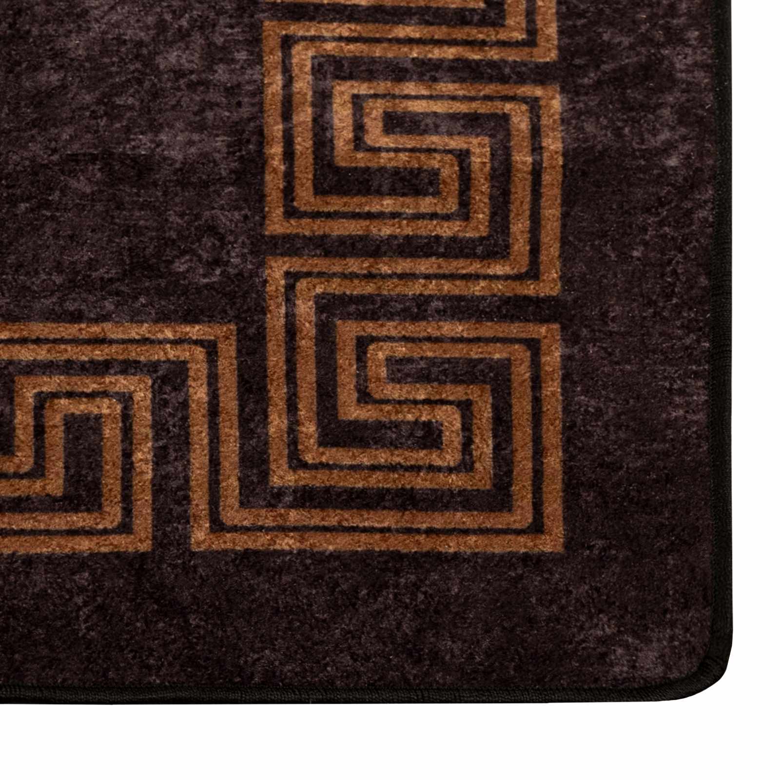 Runner Tappeto MARSA Nero 100 x 250 cm Poliestere e PVC