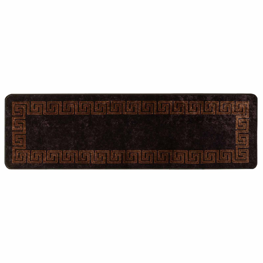 Runner Tappeto MARSA Nero 100 x 300 cm Poliestere e PVC