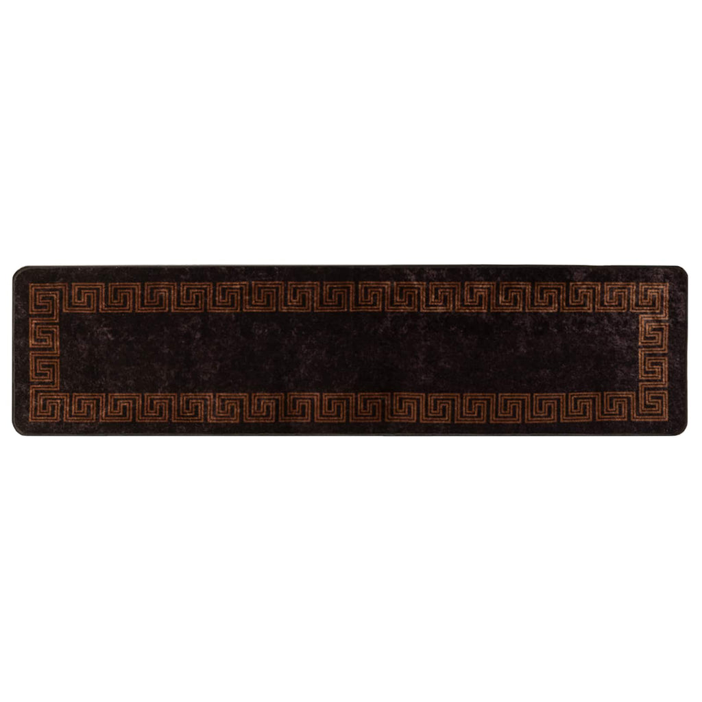 Runner Tappeto MARSA Nero 100 x 400 cm Poliestere e PVC
