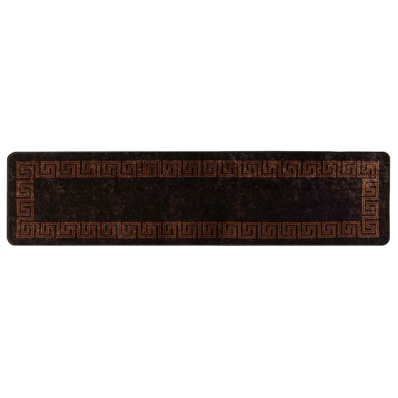 Runner Tappeto MARSA Nero 100 x 450 cm Poliestere e PVC