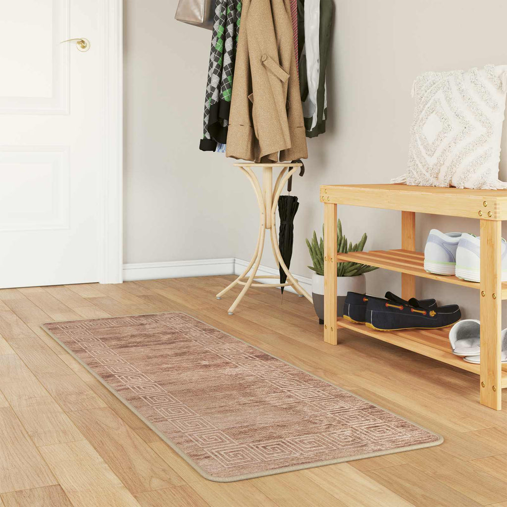 Runner Tappeto MARSA Bianco 50 x 200 cm Poliestere e PVC