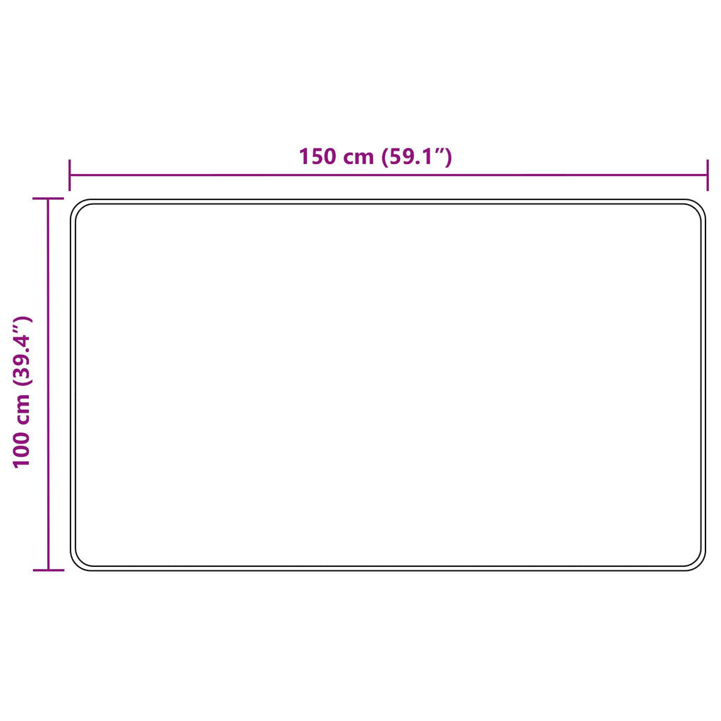 Runner Tappeto MARSA Bianco 100 x 150 cm Poliestere e PVC