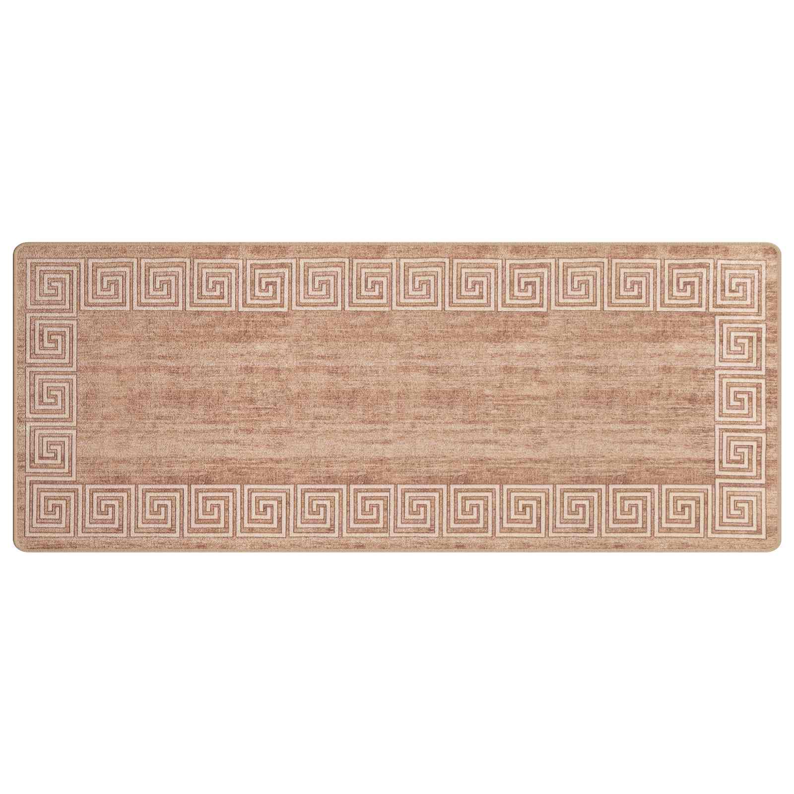 Runner Tappeto MARSA Bianco 100 x 350 cm Poliestere e PVC