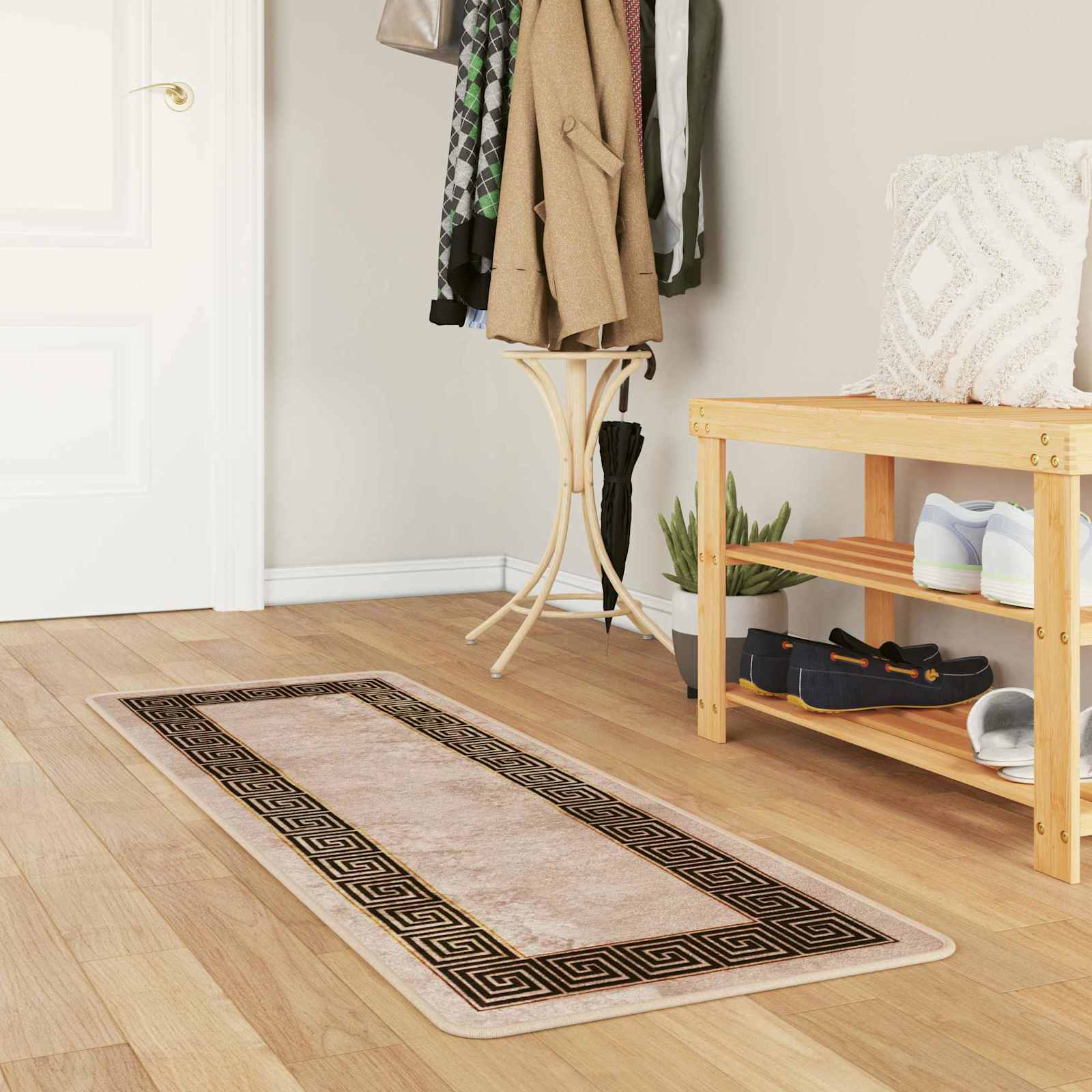 Runner Tappeto MARSA Nero 50 x 150 cm Poliestere e PVC