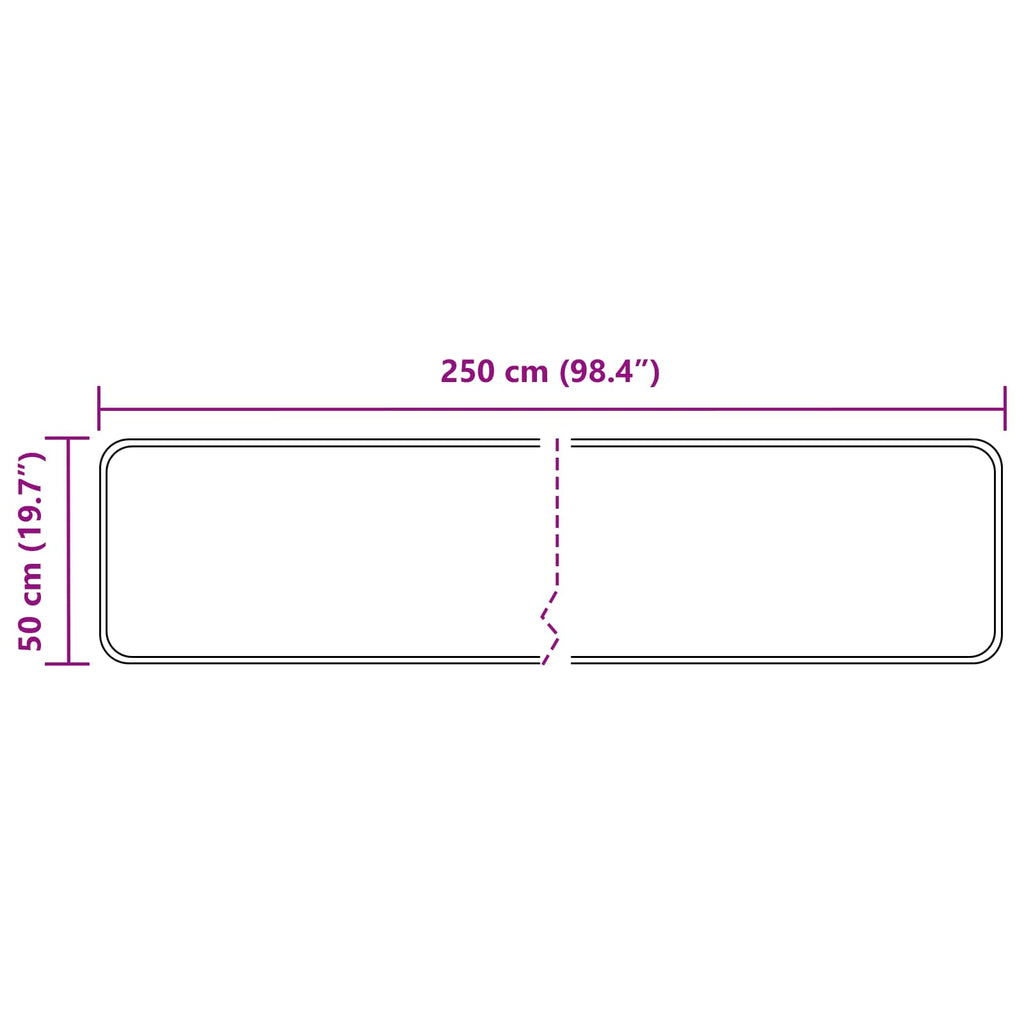 Runner Tappeto MARSA Nero 50 x 250 cm Poliestere e PVC
