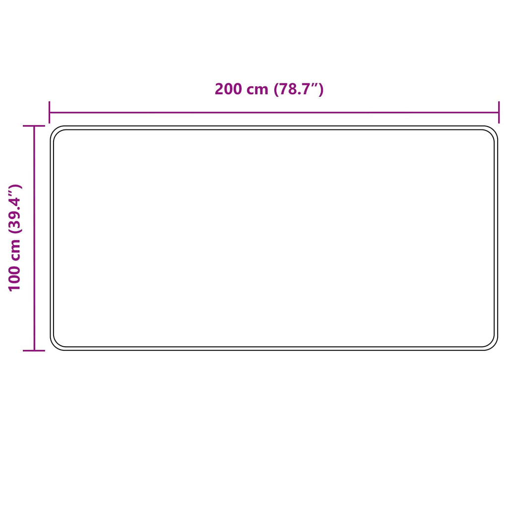 Runner Tappeto MARSA Nero 100 x 200 cm Poliestere e PVC