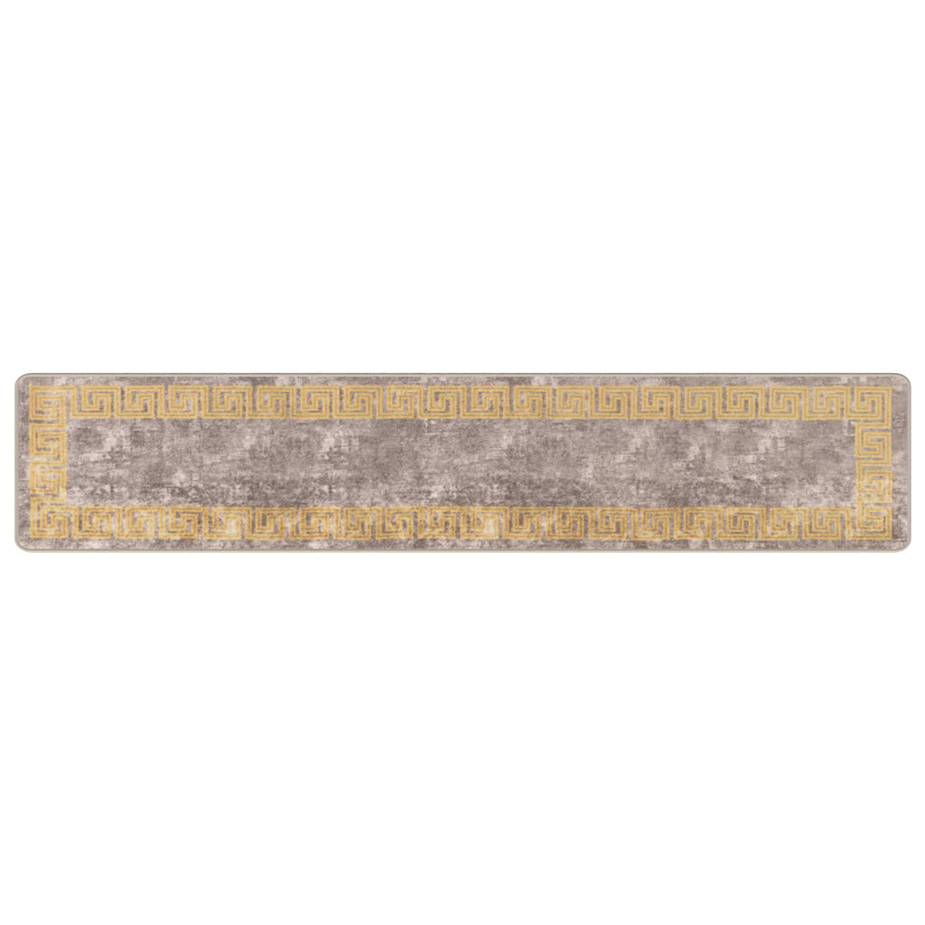 Runner Tappeto MARSA Grigio 50 x 250 cm Poliestere e PVC