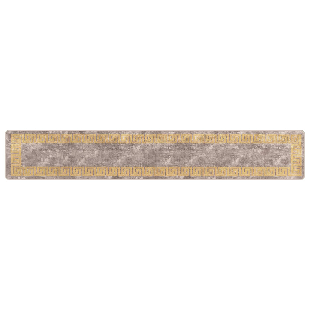 Runner Tappeto MARSA Grigio 50 x 300 cm Poliestere e PVC