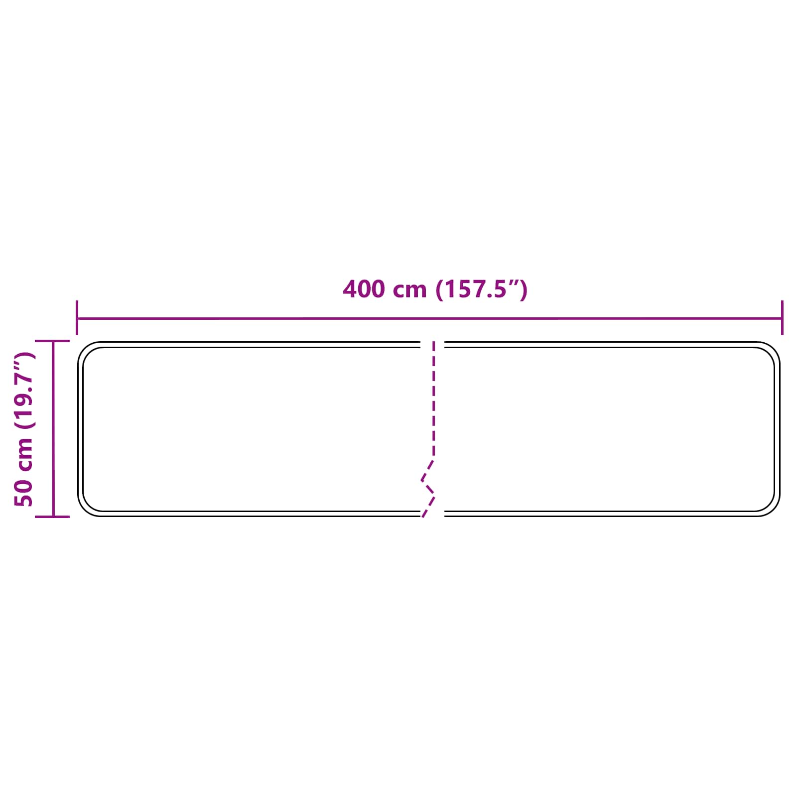 Runner Tappeto MARSA Grigio 50 x 400 cm Poliestere e PVC