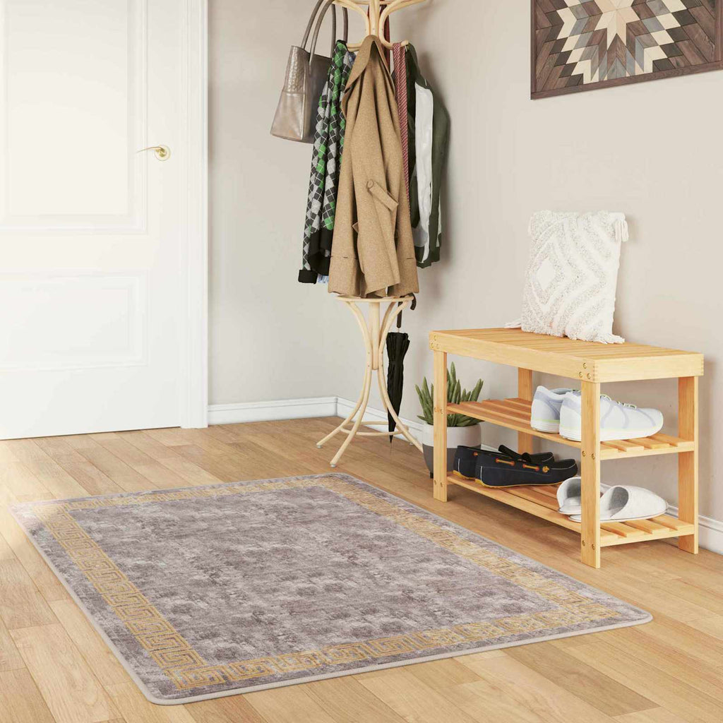 Runner Tappeto MARSA Grigio 80 x 100 cm Poliestere e PVC