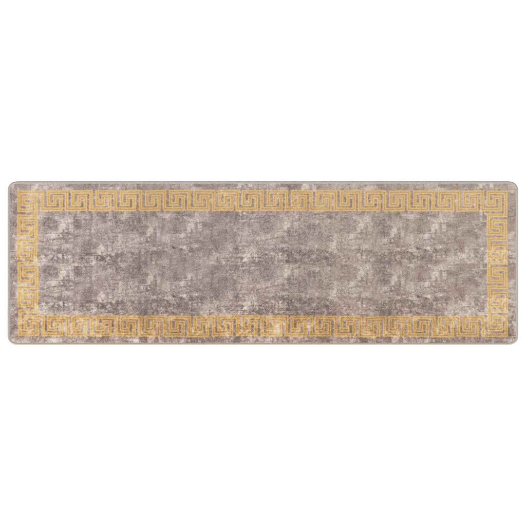 Runner Tappeto MARSA Grigio 80 x 250 cm Poliestere e PVC