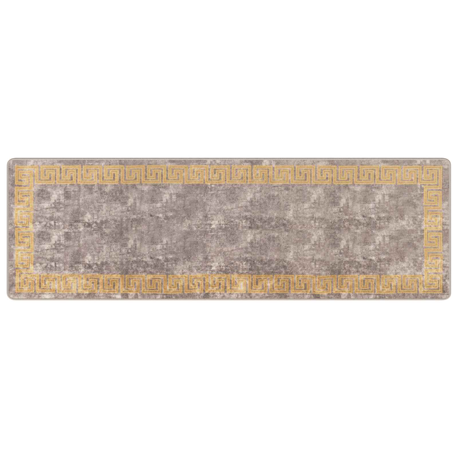 Runner Tappeto MARSA Grigio 80 x 250 cm Poliestere e PVC