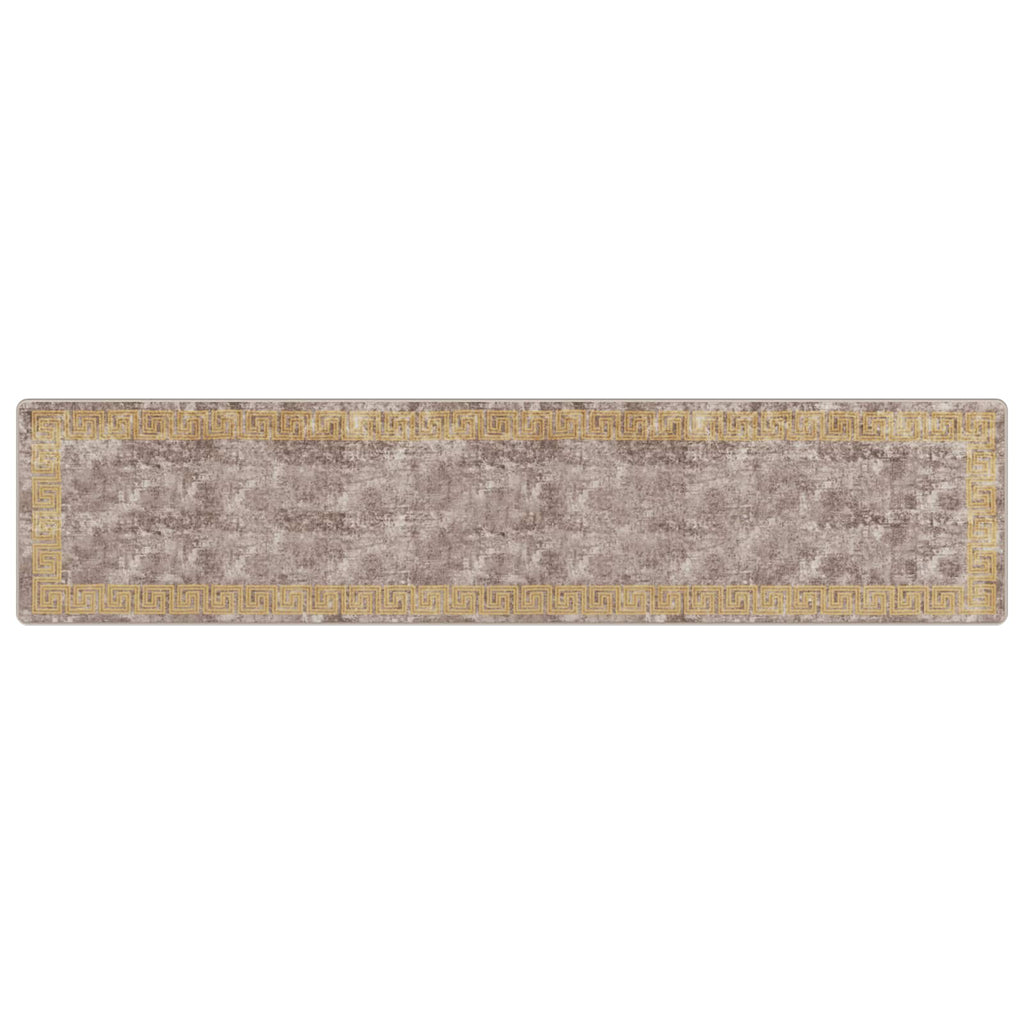 Runner Tappeto MARSA Grigio 80 x 350 cm Poliestere e PVC
