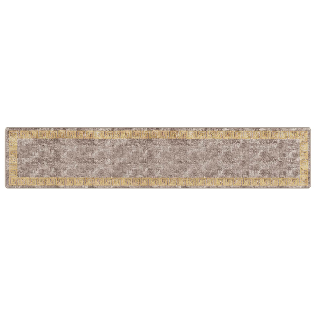Runner Tappeto MARSA Grigio 80 x 400 cm Poliestere e PVC