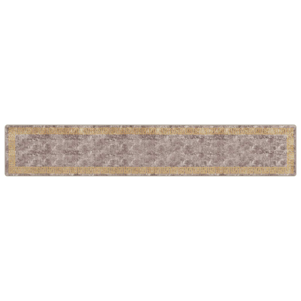 Runner Tappeto MARSA Grigio 80 x 450 cm Poliestere e PVC
