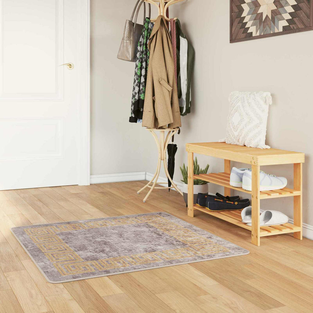 Runner Tappeto MARSA Grigio 100 x 100 cm Poliestere e PVC