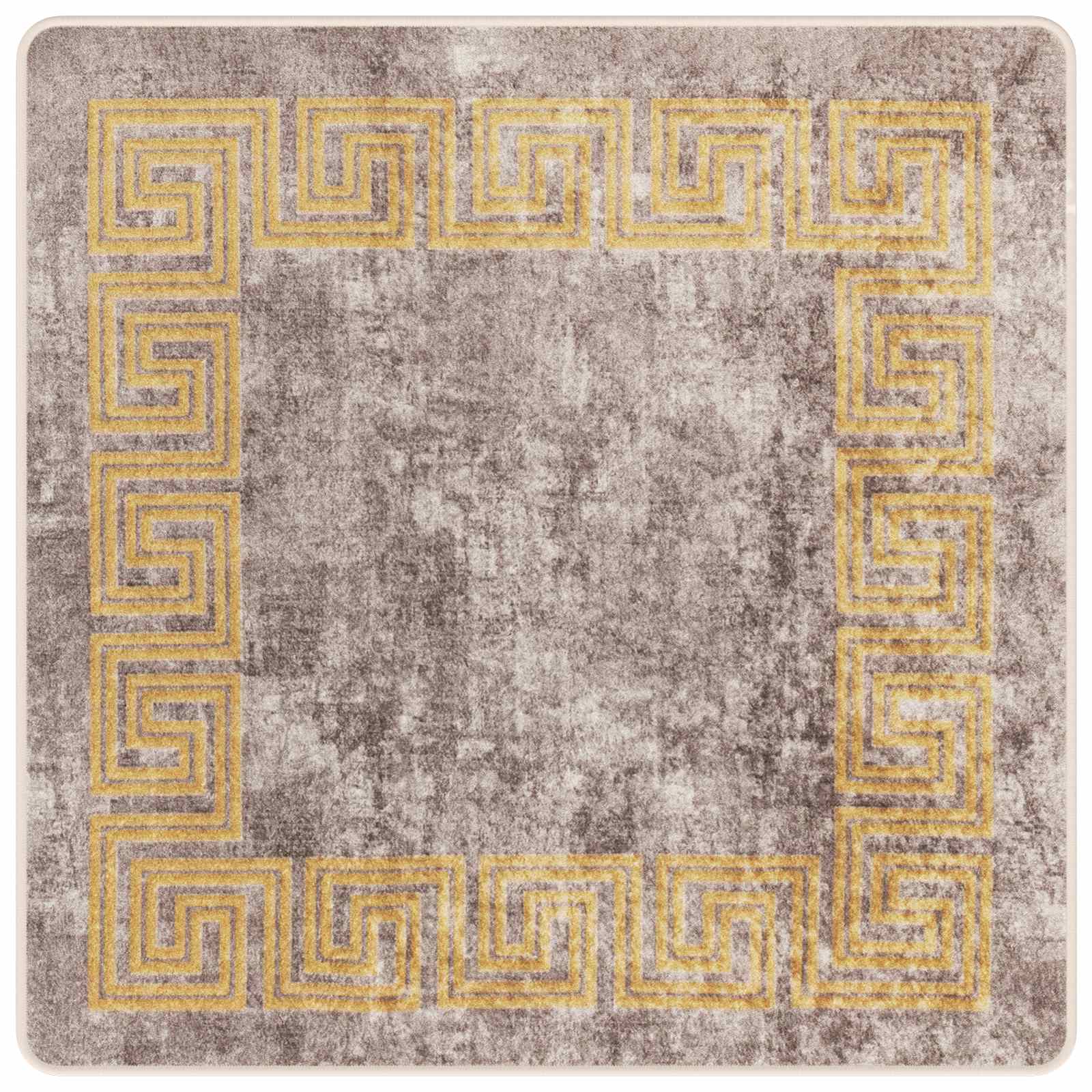 Runner Tappeto MARSA Grigio 100 x 100 cm Poliestere e PVC