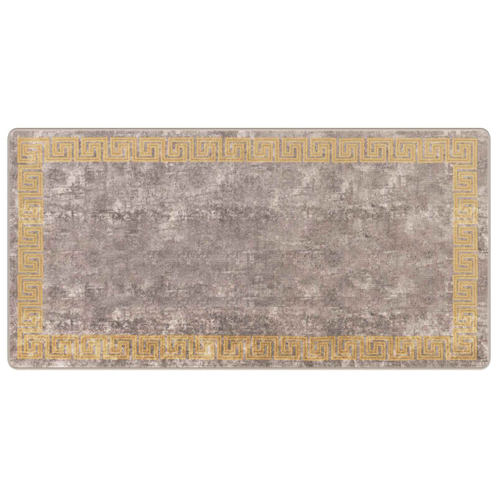 Runner Tappeto MARSA Grigio 100 x 200 cm Poliestere e PVC