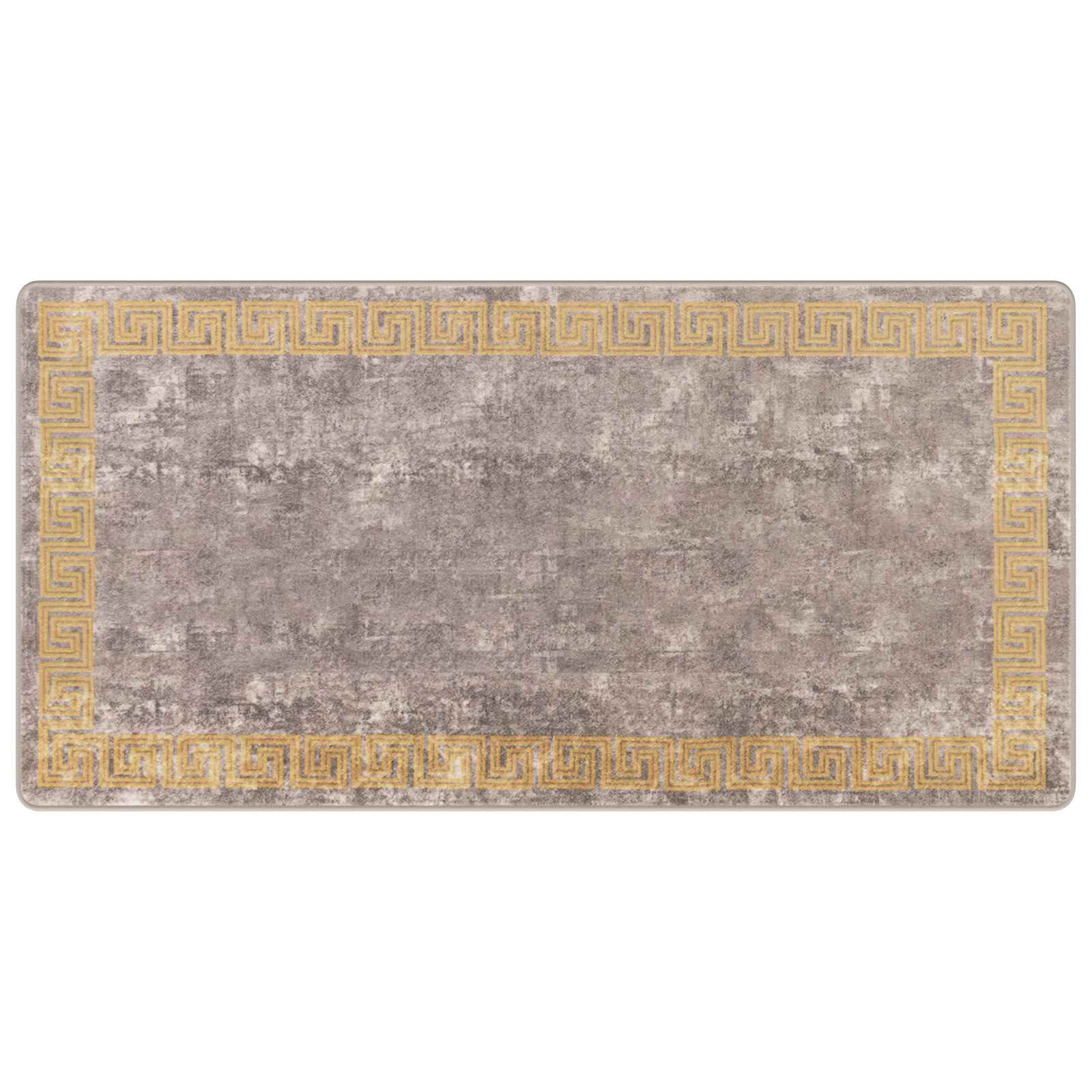 Runner Tappeto MARSA Grigio 100 x 200 cm Poliestere e PVC