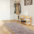 Runner Tappeto MARSA Grigio 100 x 250 cm Poliestere e PVC