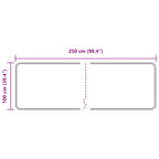 Runner Tappeto MARSA Grigio 100 x 250 cm Poliestere e PVC