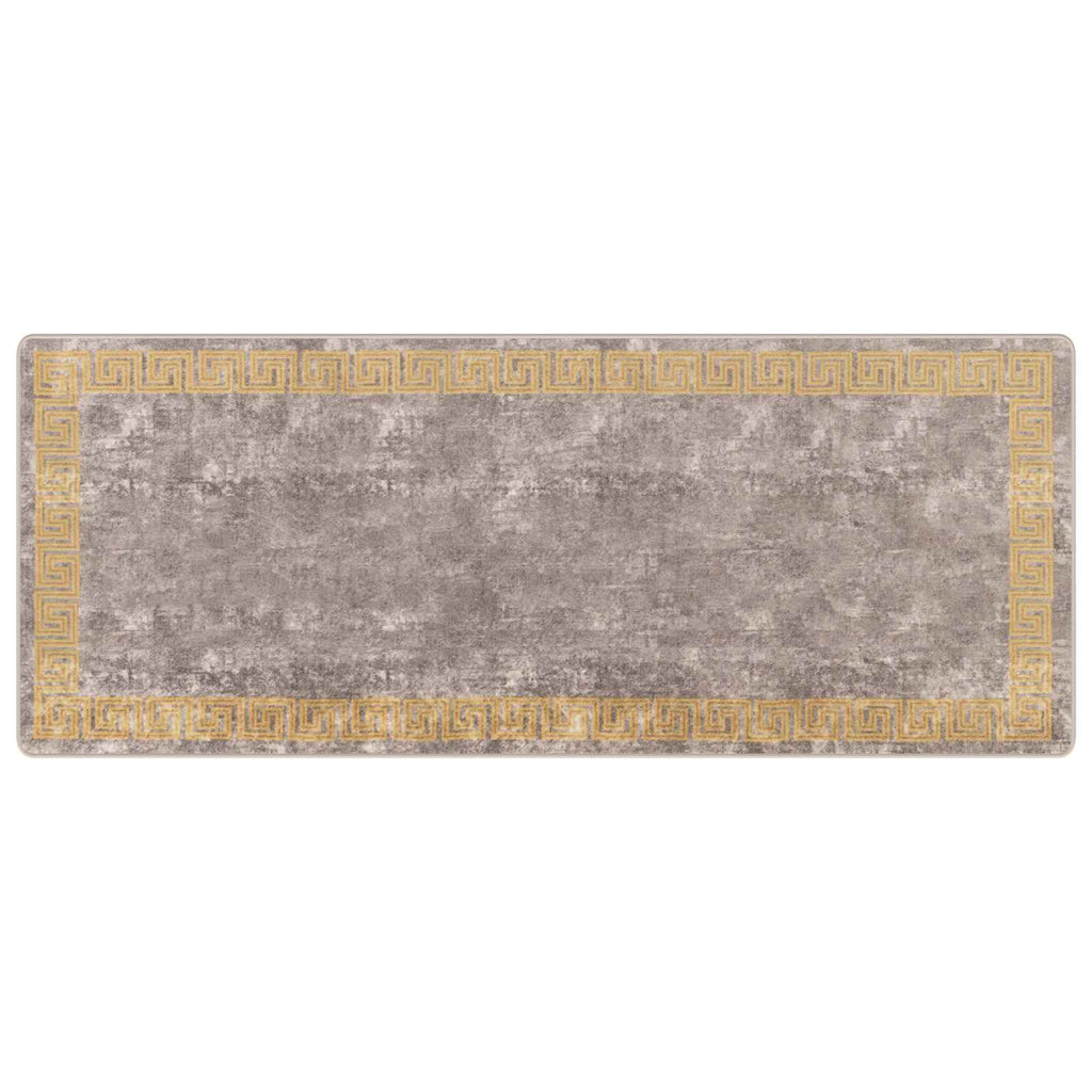Runner Tappeto MARSA Grigio 100 x 250 cm Poliestere e PVC