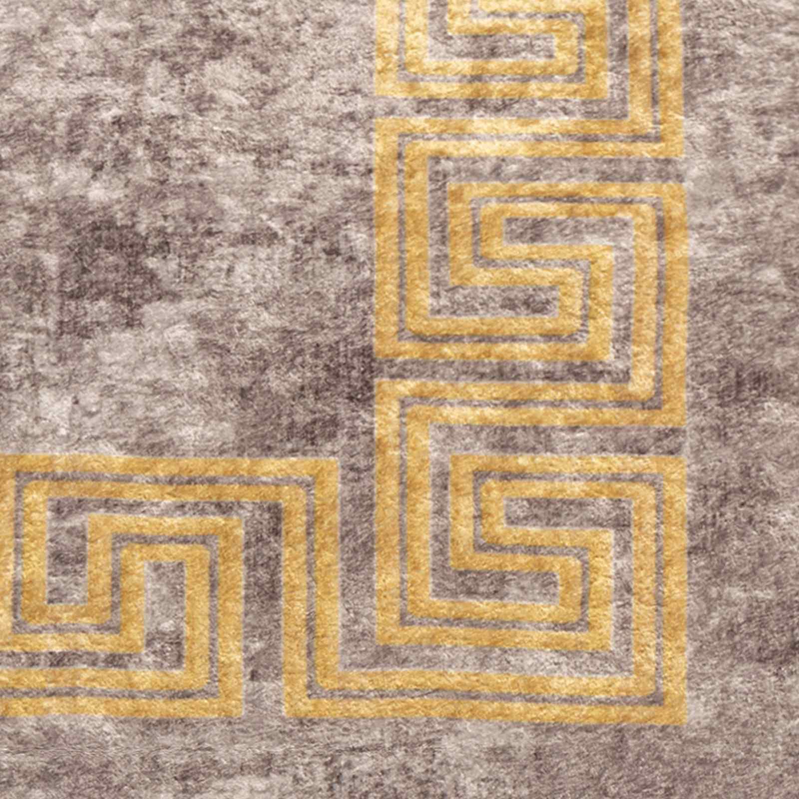 Runner Tappeto MARSA Grigio 100 x 300 cm Poliestere e PVC