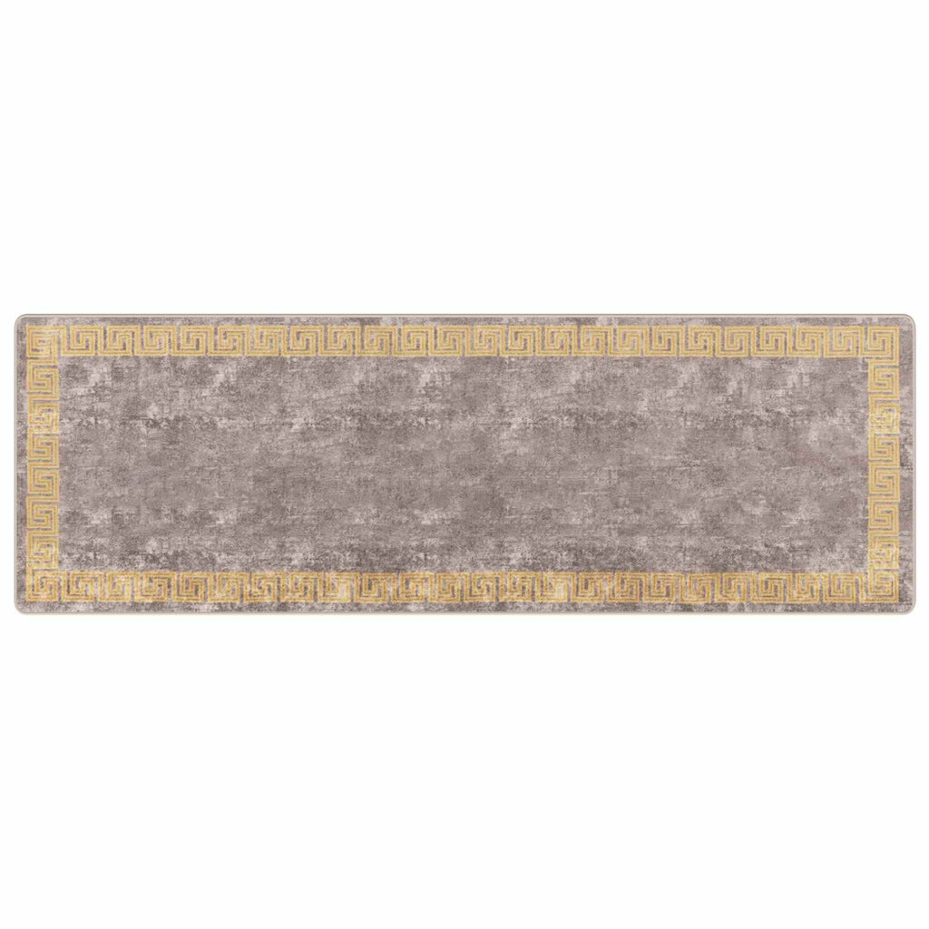 Runner Tappeto MARSA Grigio 100 x 300 cm Poliestere e PVC