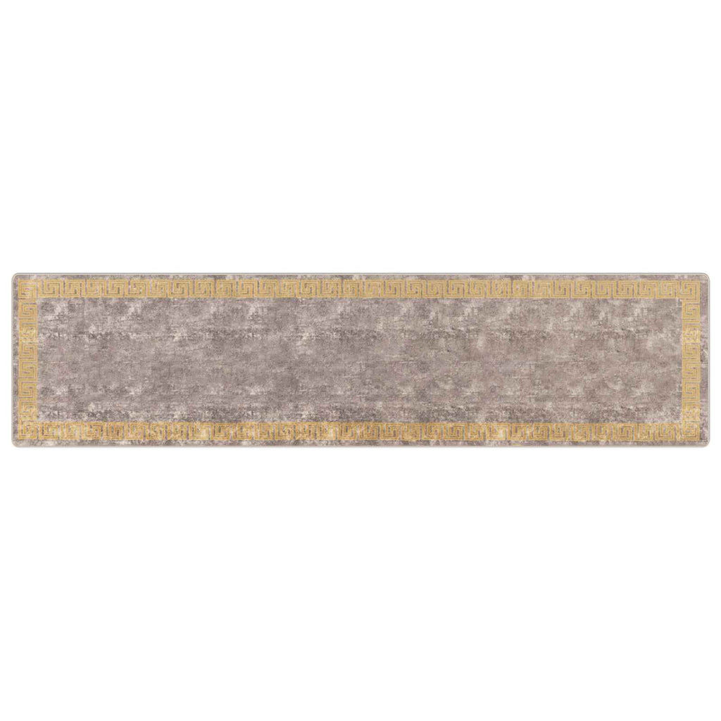 Runner Tappeto MARSA Grigio 100 x 400 cm Poliestere e PVC