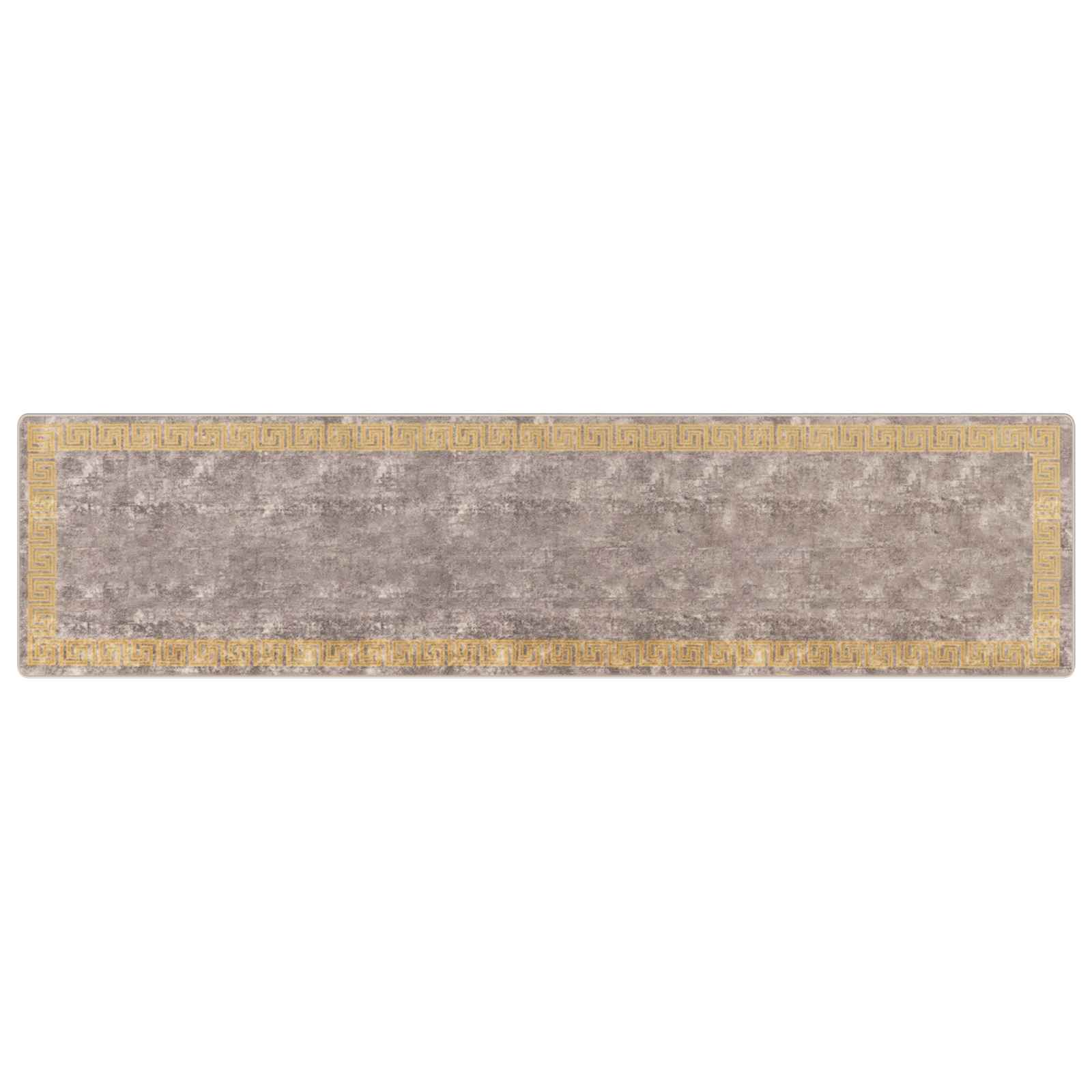 Runner Tappeto MARSA Grigio 100 x 400 cm Poliestere e PVC