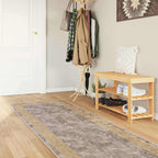 Runner Tappeto MARSA Grigio 100 x 450 cm Poliestere e PVC