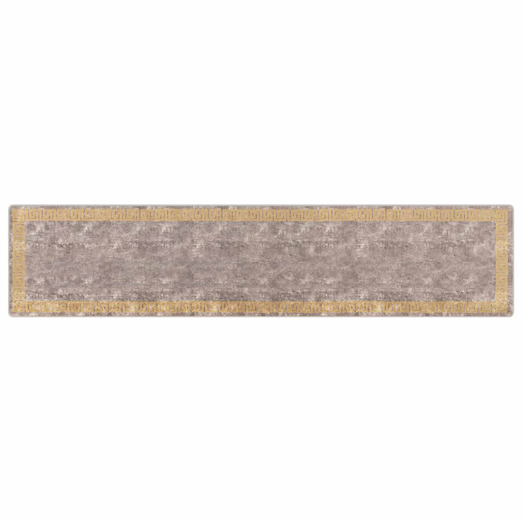 Runner Tappeto MARSA Grigio 100 x 450 cm Poliestere e PVC
