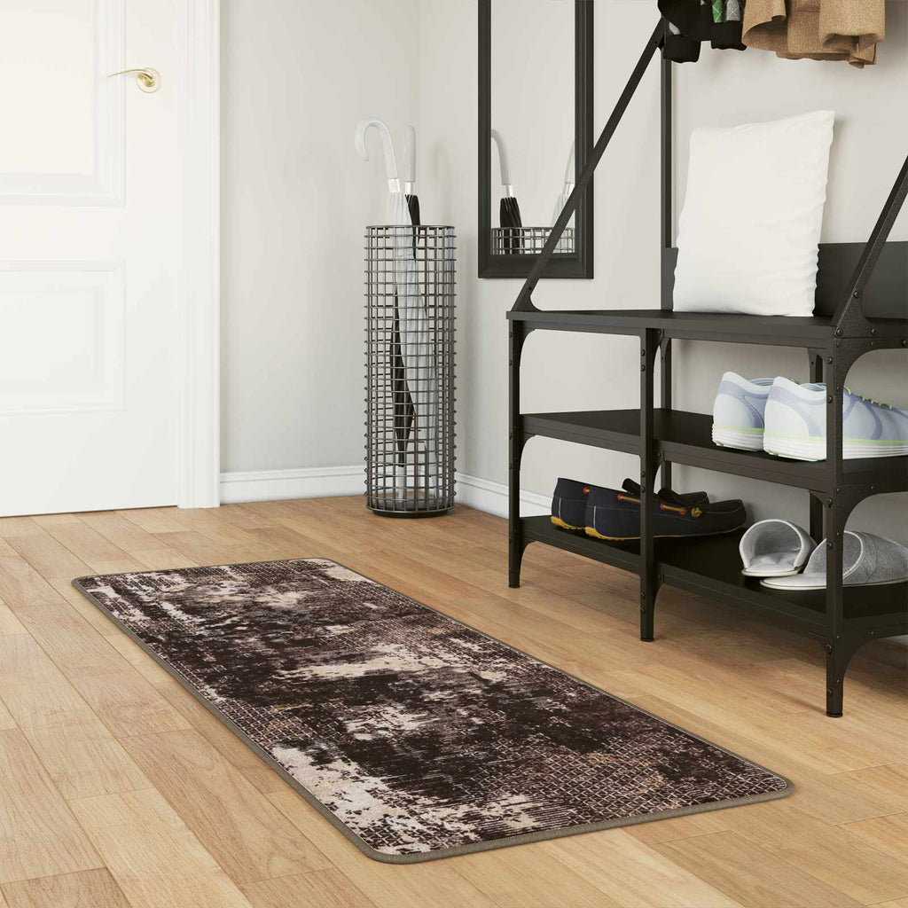 Runner Tappeto MARSA Nero 50 x 150 cm Poliestere e PVC