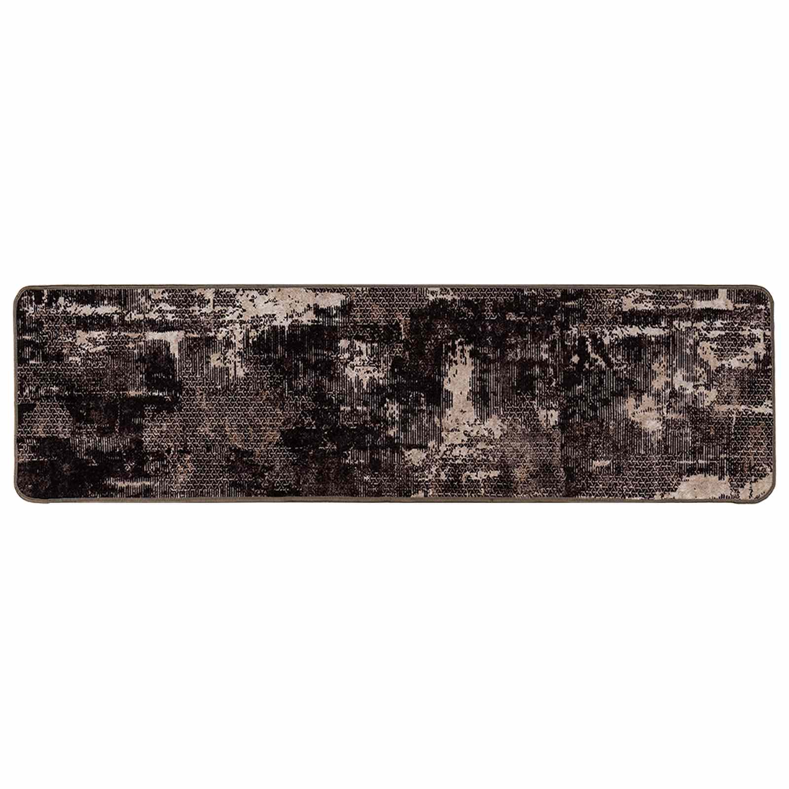 Runner Tappeto MARSA Nero 50 x 200 cm Poliestere e PVC