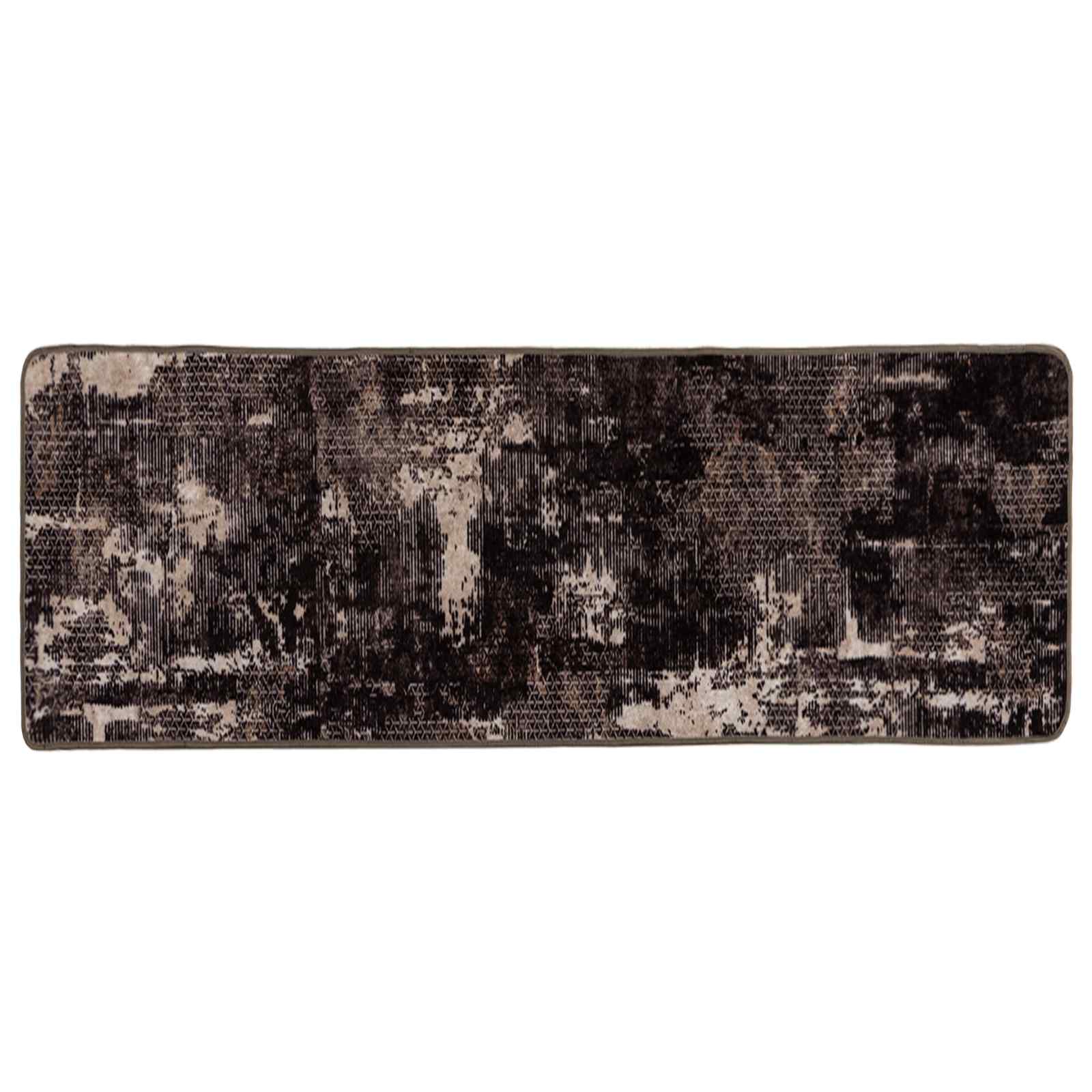 Runner Tappeto MARSA Nero 80 x 200 cm Poliestere e PVC