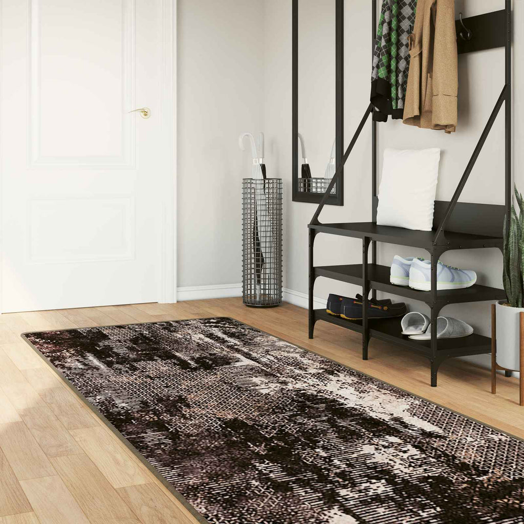 Runner Tappeto MARSA Nero 80 x 350 cm Poliestere e PVC