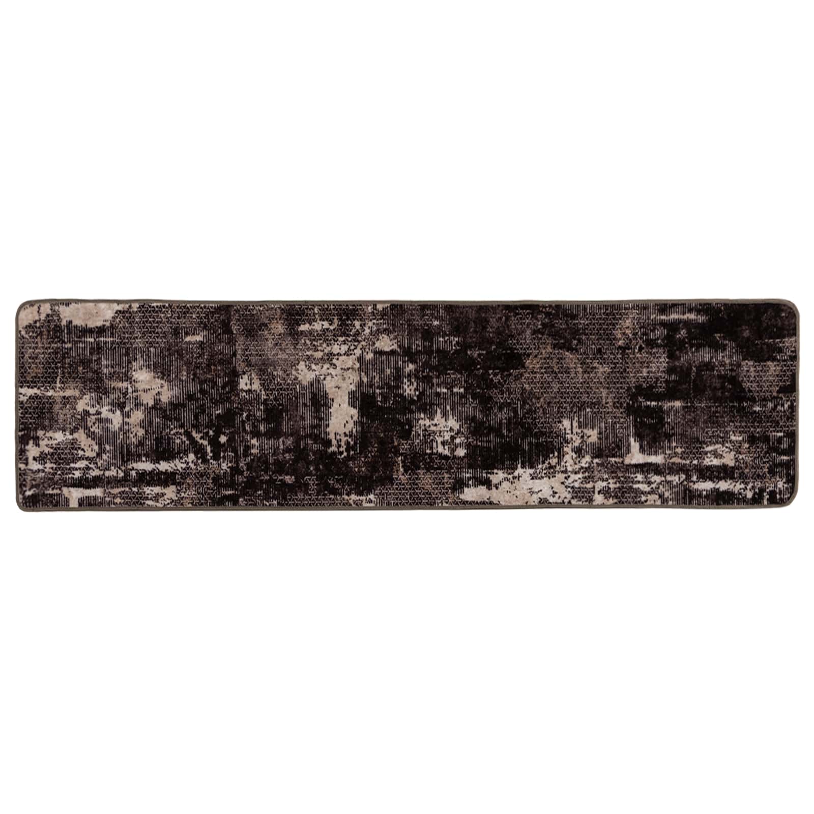 Runner Tappeto MARSA Nero 80 x 400 cm Poliestere e PVC