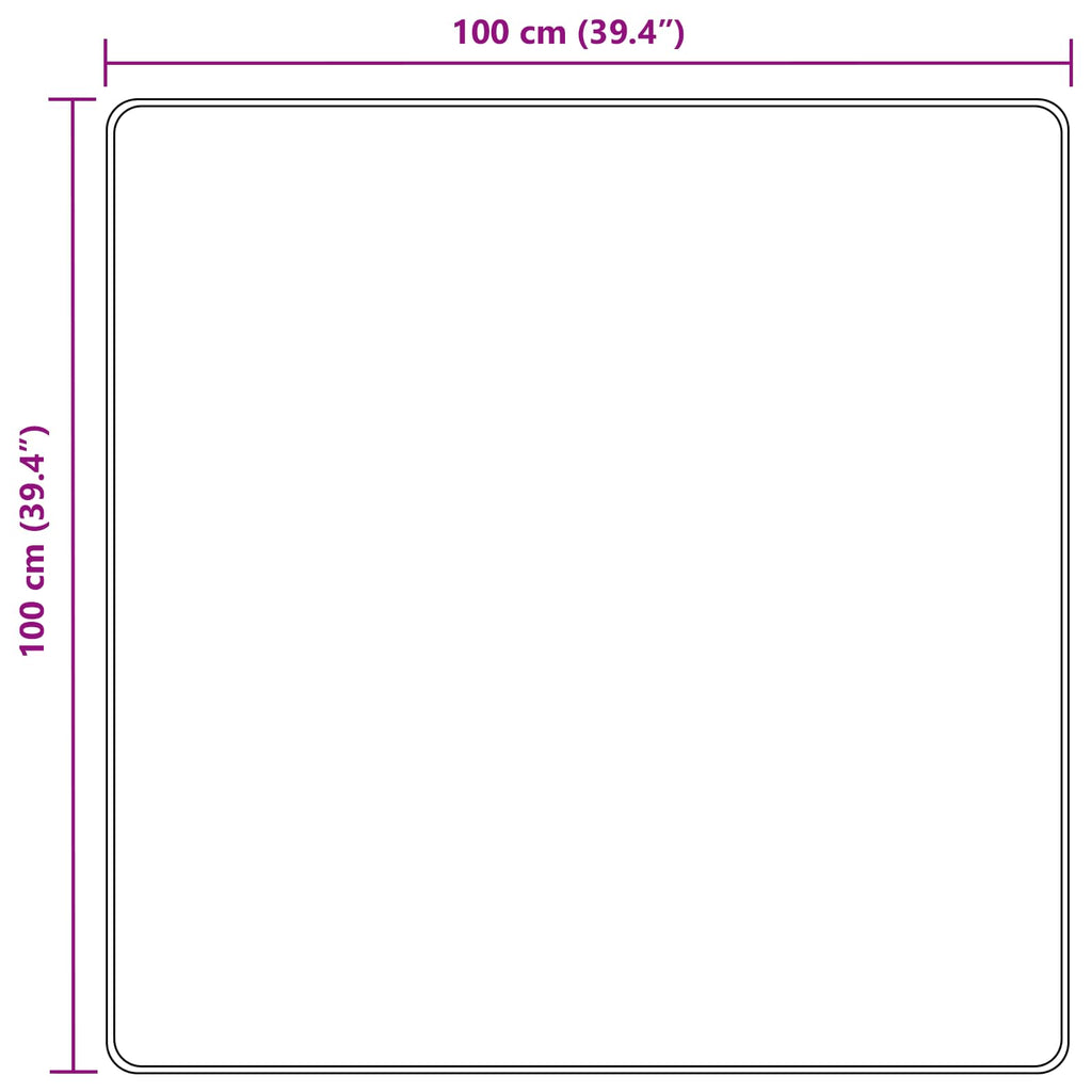 Runner Tappeto MARSA Nero 100 x 100 cm Poliestere e PVC